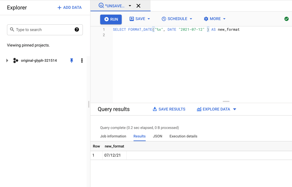 format date bigquery