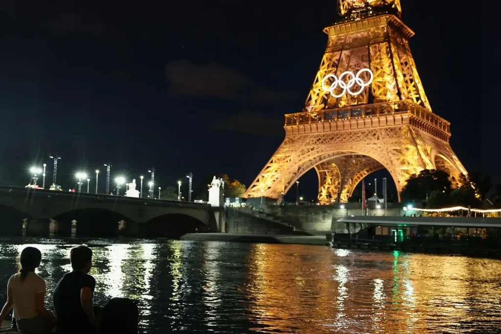 the eiffel tower paris olympic rings 2162941086